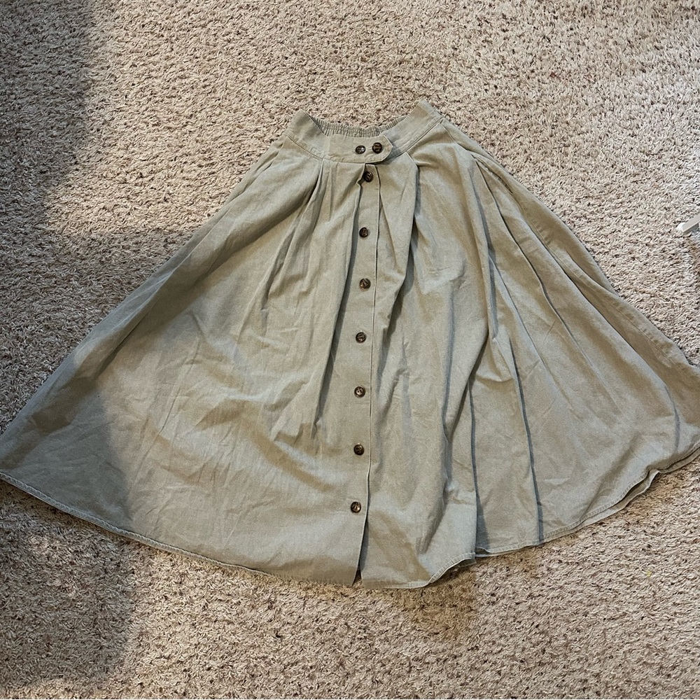 STARFIRE Vintage maxi beige Skirt Womens Size XS Flared Cottagecore Minimalist